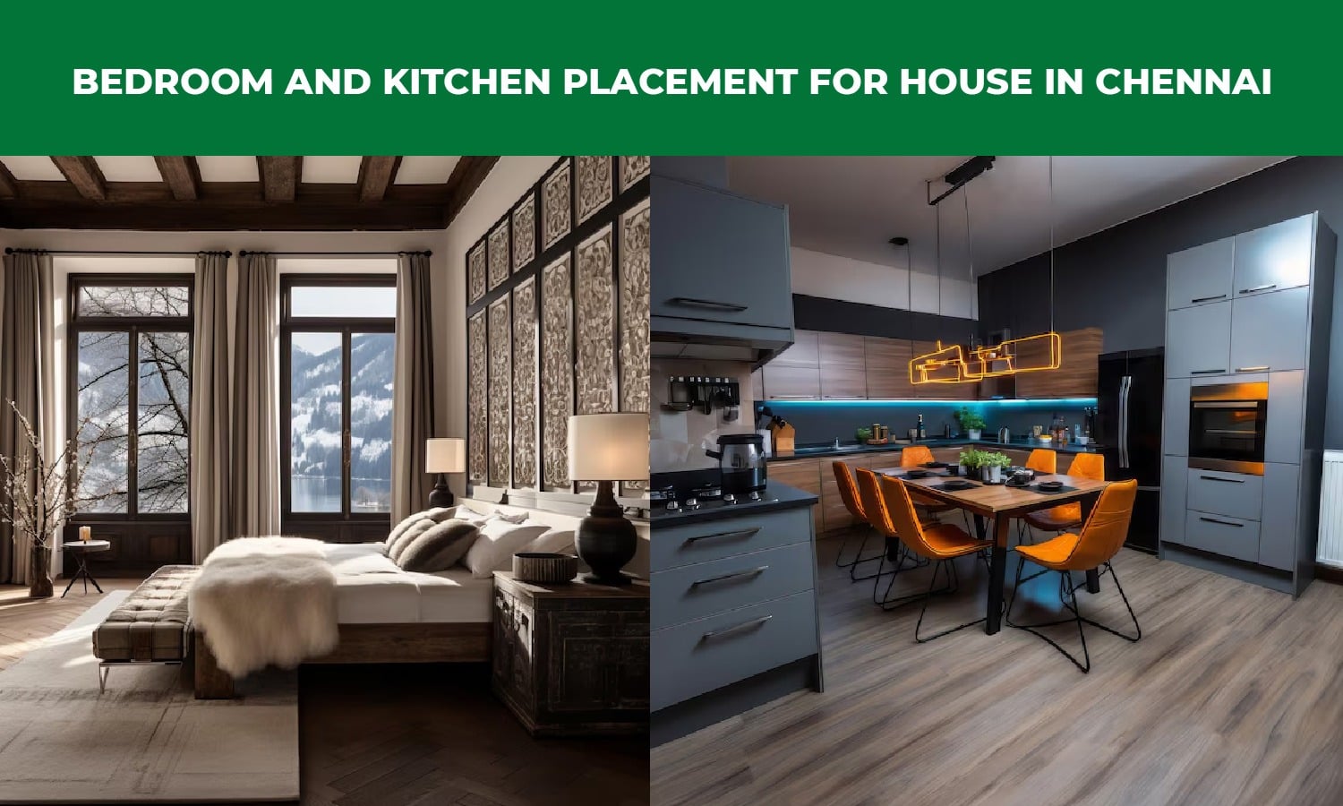 Bedroom and Kitchen Placement for house in chennai